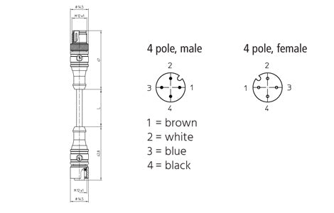 M12 - 4 Pole Male/Female